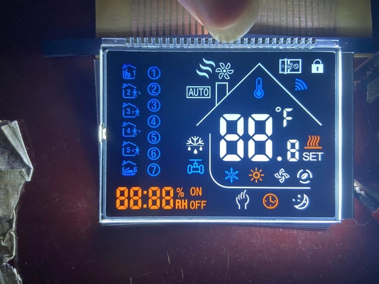 Niestandardowy negatywny 12 O Clock VA LCD Display Transmissive Digit Graphic LCD Glass Va Panel Do termostatu