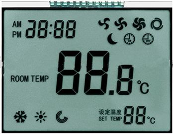 7 Segment TN Wyświetlacz LCD dla trybu dodatniego termostatu 86mm * 49mm * 2.8mm Rozmiar linii