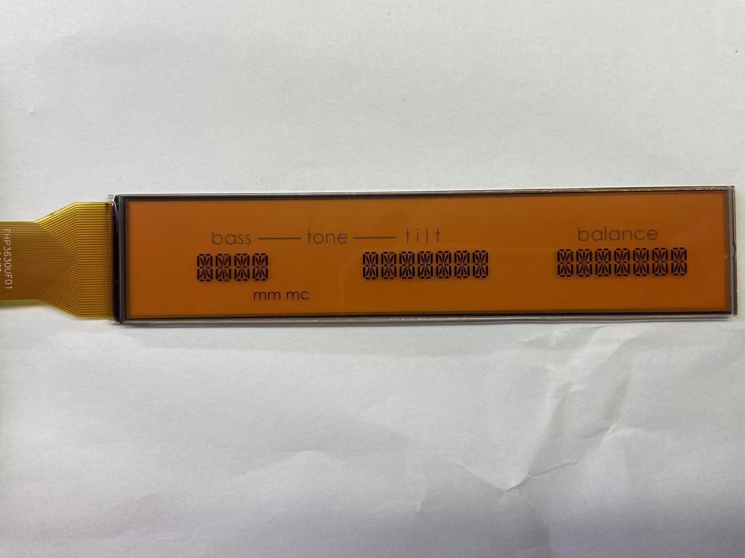 Wyświetlacz LCD HTN z pozytywnym macierzem Monochromatyczny 7-segmentowy transmisywny ekran graficzny LCD dla dźwięku