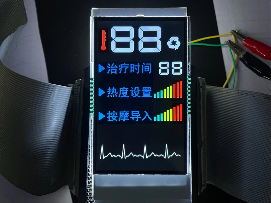 Ceny hurtowe VA Segment LCD Display Kolor PIN Control Screen Białe podświetlenie dla masażysty