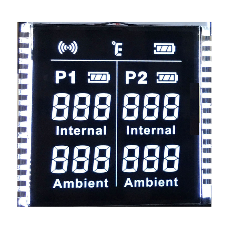 Cena fabryczna Ekran na zamówienie VA Segment LCD Display Kolor PIN Białe podświetlenie dla termometru spożywczego