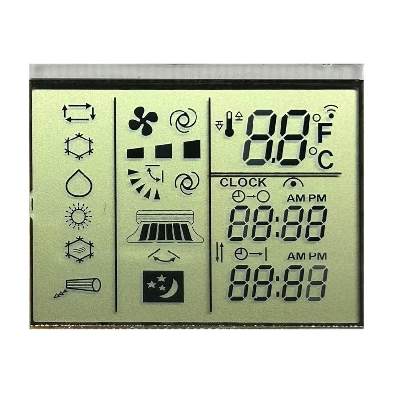 3.0 V pozytywny odblaskowy segment TN LCD klimatyzator sterowanie zdalne sterowanie temperaturą