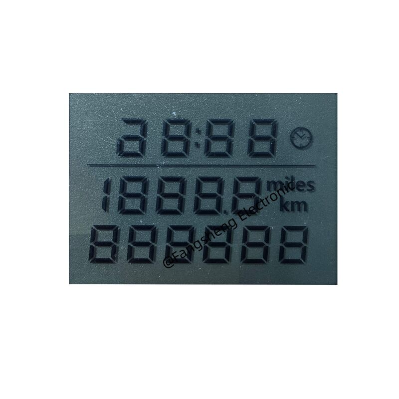 Niestandardowy wyświetlacz LCD do prędkościomierza OEM segmentowy wyświetlacz LCD ODM do motocykli Monochromatyczny wyświetlacz LCD TN