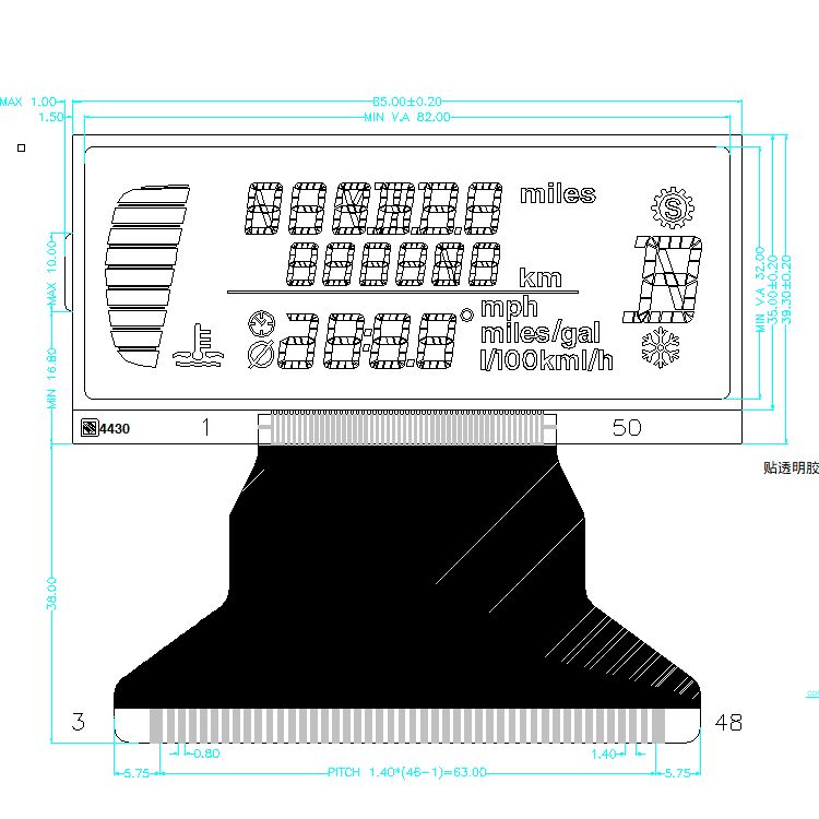 Producenci wyświetlaczy LCD segmentu Niestandardowe 12 pinów Tn Htn Stn FSTN Va Monochromatyczny ekran LCD segmentu