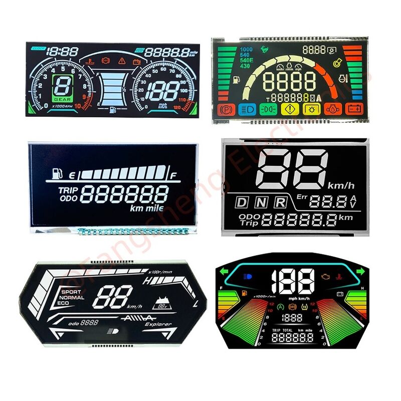 Custom 7 Segment LCD E-Bike Vehicle Bike Motorcycle Meter LCD Display VA LCD Btn LCD Screen Monitor for E-Bike