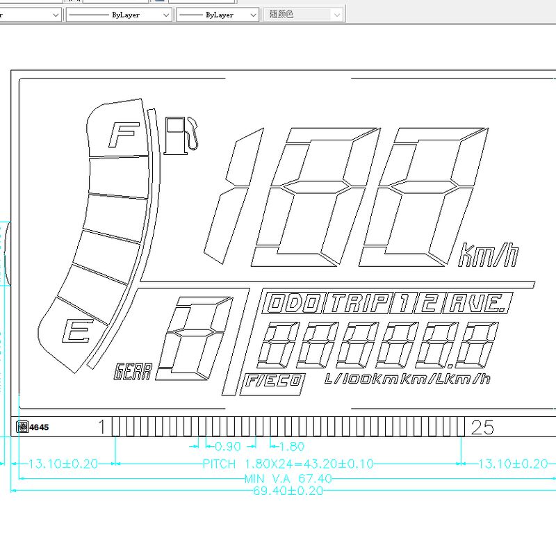 Niestandardowy prędkościomierz, licznik kilometrów, wyświetlacz LCD 7-segmentowe wyświetlacze cyfrowe do motocykli i pojazdów elektrycznych (EV)