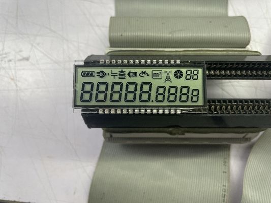 Fabryczny zamówiony 8-cyfrowy wyświetlacz TN LCD Pozytywny siedem segmentów podłączenie PIN dla elektronicznego licznika gazu