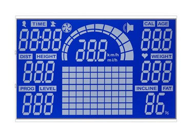 Dostosowany 7-segmentowy wyświetlacz LCD HTN Negatywny wyświetlacz Lcd Blue Backgound dla sportu Equiment